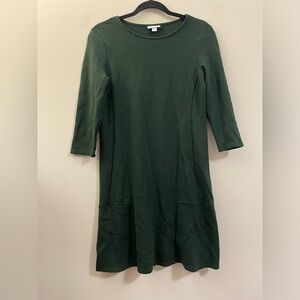 J. Jill Ponte 3/4 Sleeve Dress in Forest Green -‎ XS Petite